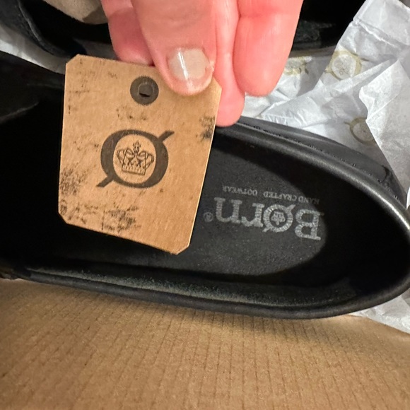 Born Black Leather Slip On Loafers  Dress Shoes - Picture 3 of 4